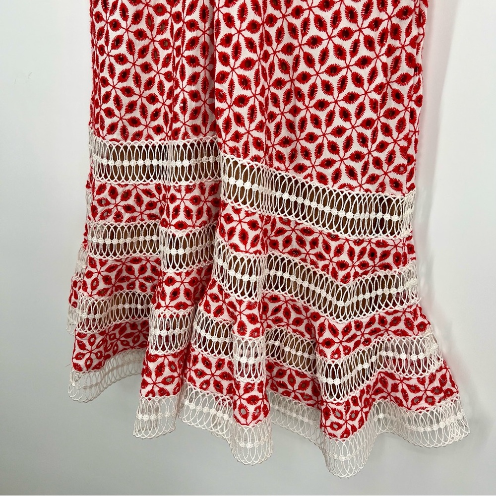 Bardot Shock Camille Mini Dress Floral Lace Embroidered Peek-A-Boo V-Neck 4 - Picture 10 of 10